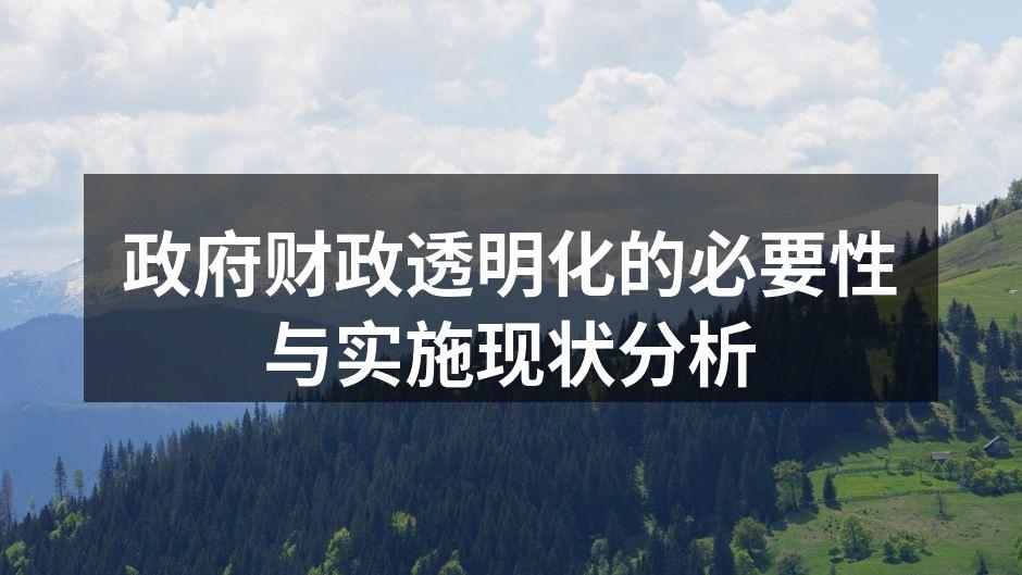 政府财政透明化的必要性与实施现状分析