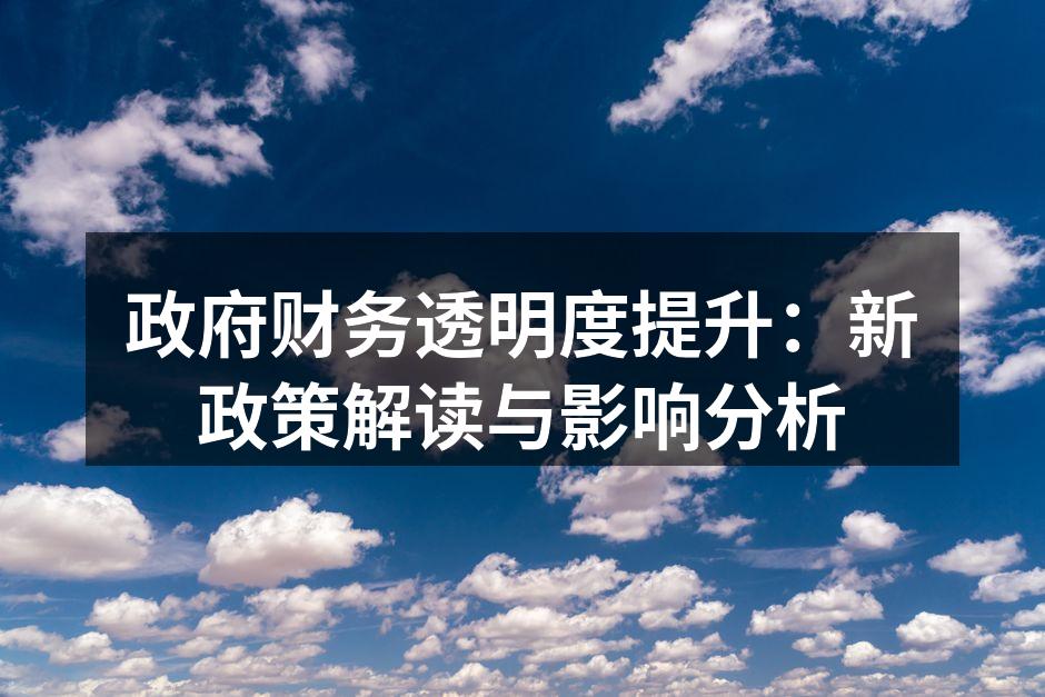 政府财务透明度提升：新政策解读与影响分析